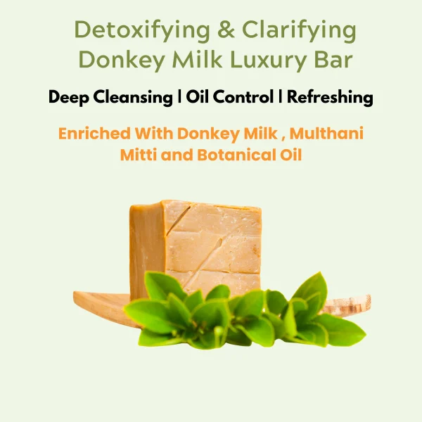 Detoxifying & Clarifying Donkey Milk Luxury Bar - Deep Cleansing | Oil Control | Refreshing. Enriched with Donkey Milk, Multani Mitti and Botanical Oils - Image 2