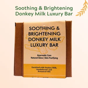 Soothing & Brightening Donkey Milk Luxury Bar - Ayurvedic Care | Natural Glow | Skin Purifying. Enriched with Donkey Milk, Sandalwood and Botanical Oils