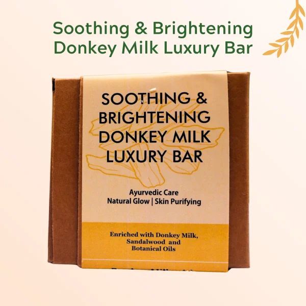 Soothing & Brightening Donkey Milk Luxury Bar - Ayurvedic Care | Natural Glow | Skin Purifying. Enriched with Donkey Milk, Sandalwood and Botanical Oils