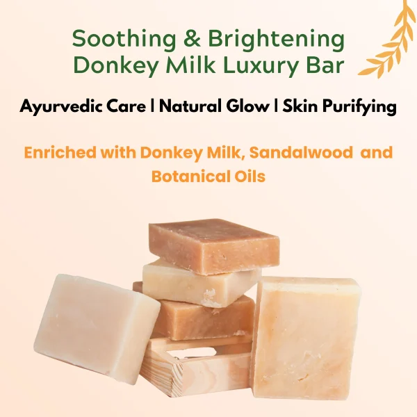 Soothing & Brightening Donkey Milk Luxury Bar - Ayurvedic Care | Natural Glow | Skin Purifying. Enriched with Donkey Milk, Sandalwood and Botanical Oils - Image 2