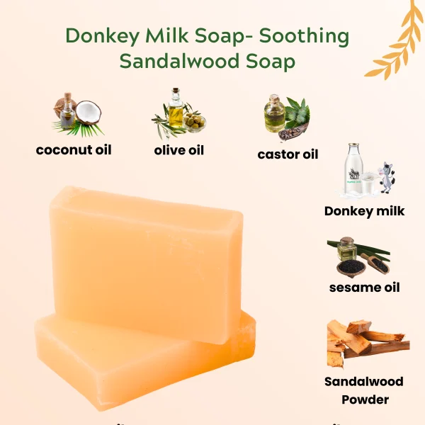 Soothing & Brightening Donkey Milk Luxury Bar - Ayurvedic Care | Natural Glow | Skin Purifying. Enriched with Donkey Milk, Sandalwood and Botanical Oils - Image 3