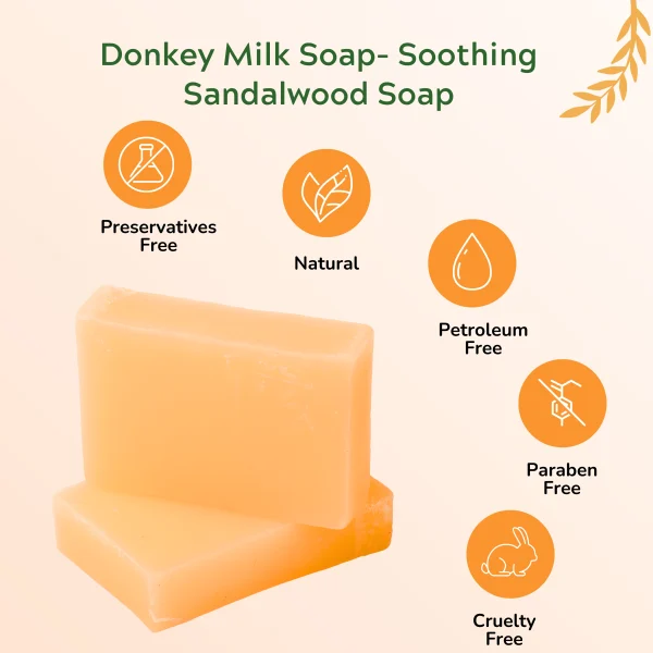 Soothing & Brightening Donkey Milk Luxury Bar - Ayurvedic Care | Natural Glow | Skin Purifying. Enriched with Donkey Milk, Sandalwood and Botanical Oils - Image 4