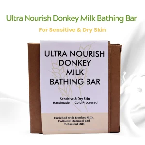 Ultra Nourish Donkey Milk Bathing Bar - Sensitive & Dry Skin | Handmade | Cold Processed, Enriched with Donkey Milk, Colloidal Oatmeal and Botanical Oils