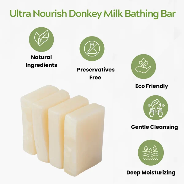 Ultra Nourish Donkey Milk Bathing Bar - Sensitive & Dry Skin | Handmade | Cold Processed, Enriched with Donkey Milk, Colloidal Oatmeal and Botanical Oils - Image 5