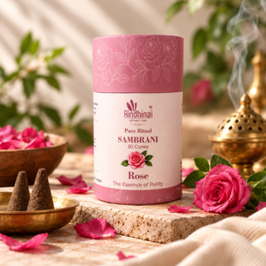 Pure Ritual Rose Sambrani – 50 Handmade Cones